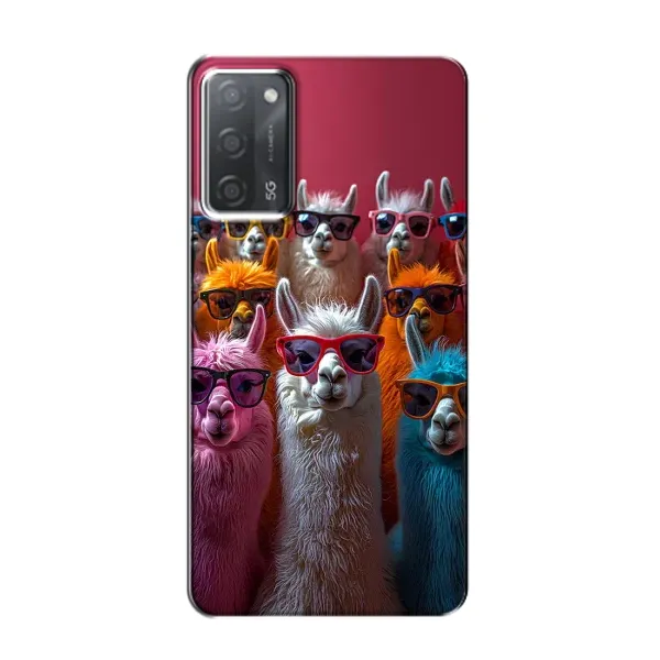 Чехол с принтом «Ламы в очках» для OPPO A55