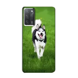 Чехол с Хаски для OPPO A55 - (AlphaPrint) (Радостный Хаски)