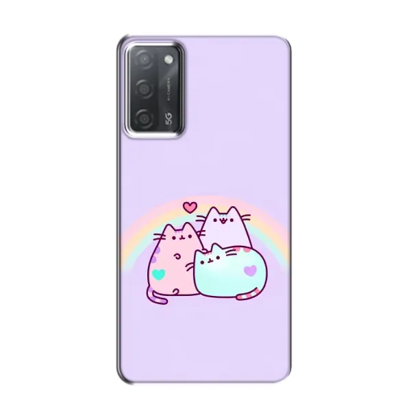 Чехол с принтом «Радужные котики» для OPPO A55