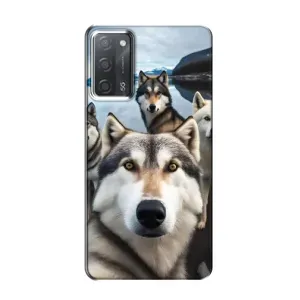 Чехол с Хаски для OPPO A55 - (AlphaPrint) (Селфи ХАски)