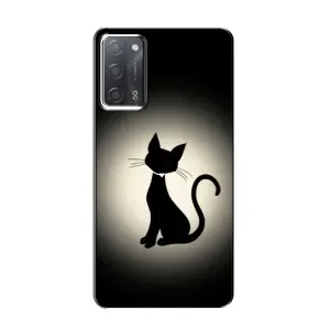 Чехол с принтом для OPPO A55 (AlphaPrint) Модные коты (Силуэт котика)