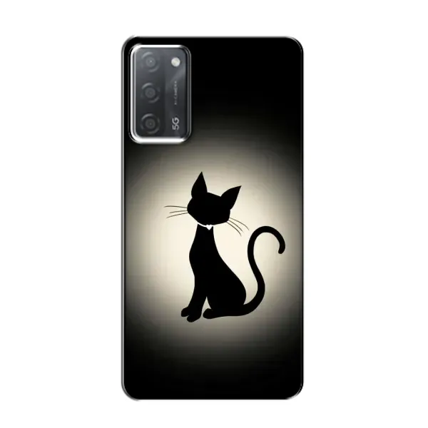 Чехол с принтом «Силуэт котика» для OPPO A55