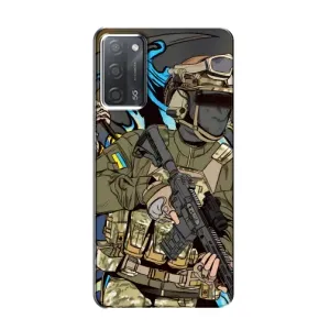 Чехлы с картинкой ЗСУ для OPPO A55 (AlphaPrint) (Воїн ЗСУ)