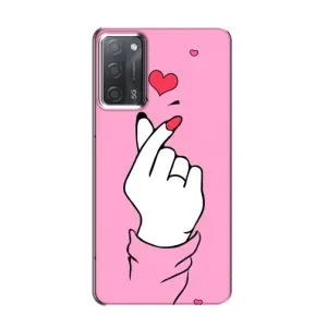 Чехол с принтом для OPPO A55 (AlphaPrint - Знак сердечка)
