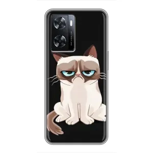Чохол з принтом для Oppo a57s (AlphaPrint) Модні коти (Сумний кіт)