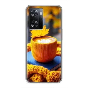 Чехол с принтом «Кофе на желтом пледе» для OPPO A57s