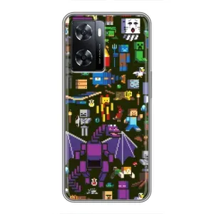 Чохол Майнкрафт на Oppo a57s (AlphaPrint) Minecraft (Колаж Майнкрафт)