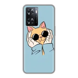 Чохол на OPPO а57с з Котиками (VPrint) (Котик в окулярах)
