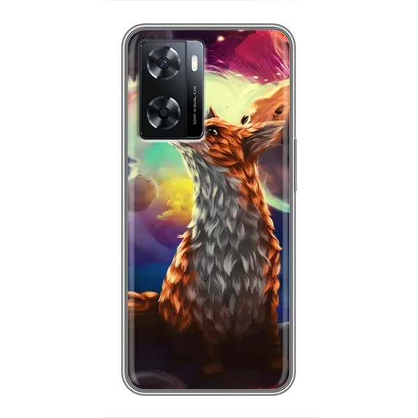 Чехол с принтом «Лисица в космосе» для OPPO A57s