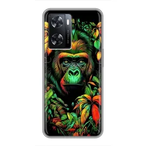 Чохол з Мавпами Oppo a57s - (AlphaPrint) (Мавпа в квітах)