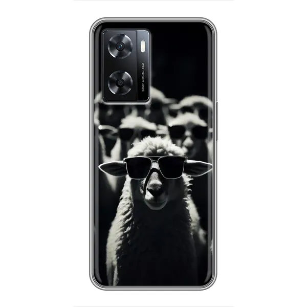 Чехол с принтом «Овечка в очках» для OPPO A57s