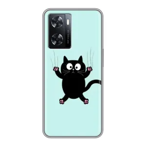 Чохол з принтом для Oppo a57s (AlphaPrint) Модні коти (Падаючий кіт)