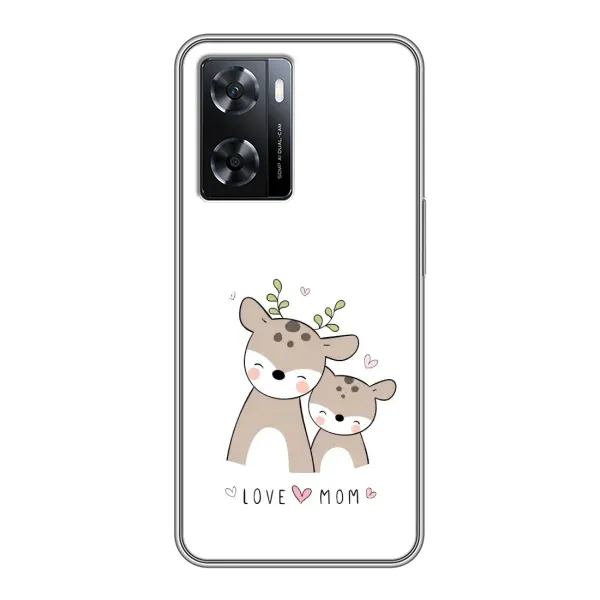 Чехол с принтом «Оленята мама и малыш» для OPPO A57s