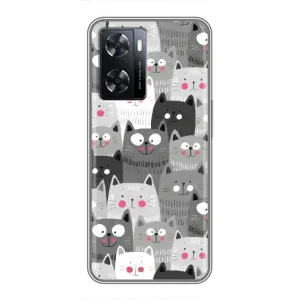 Чохли з Котиками для Oppo a57s (VPrint) (Мальовані котики)