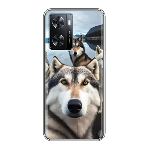 Чехол с принтом «Селфи ХАски» для OPPO A57s