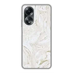 Мраморный чехол на OPPO A58 (4G) (VPrint) (Белый мрамор)