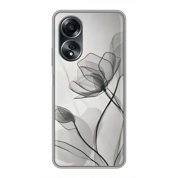 Чехол с принтом «Черные цветы» для OPPO A58 (4G) Чехол с принтом «Черные цветы» для OPPO A58 (4G)
