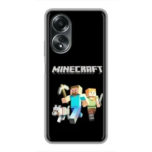 Чохол Майнкрафт на OPPO A58 (4G) (AlphaPrint) Minecraft (герої Minecraft)