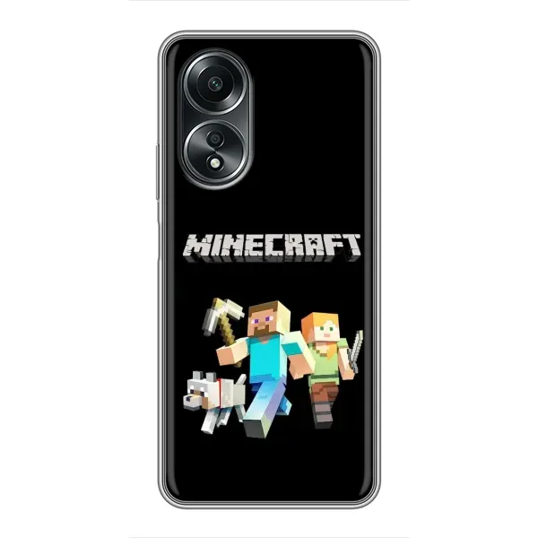 Чохол з принтом «герої Minecraft» для OPPO A58 (4G)