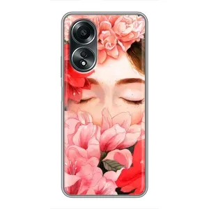 Чехлы (ART) Цветы на OPPO A58 (4G) (VPrint) (Глаза в цветах)