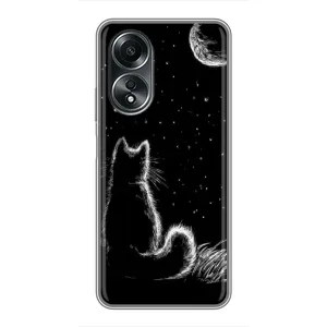 Чехол с принтом для OPPO A58 (4G) (AlphaPrint) Модные коты