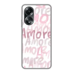 Чехол с розовым рисунком для OPPO A58 (4G) (Аморе любовь)