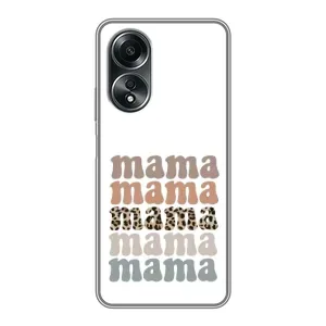 Чехол с принтом «Текстовый коллаж мама» для OPPO A58 (4G)