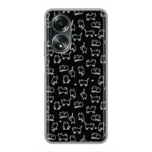 Чехол с принтом для OPPO A58 (4G) (AlphaPrint) Модные коты (Меленькие котики)