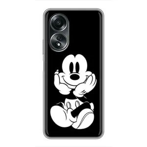 Эксклюзивный чехол для OPPO A58 (4G) (AlphaPrint - Мультяшные) (Микки на черном)