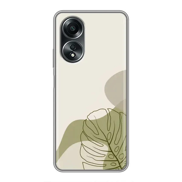 Чехол с принтом «Зеленая монстера дизайн» для OPPO A58 (4G)