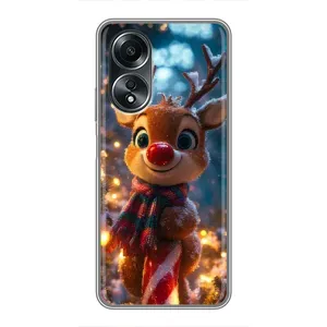 Чехол с принтом «Олень с шарфом» для OPPO A58 (4G)