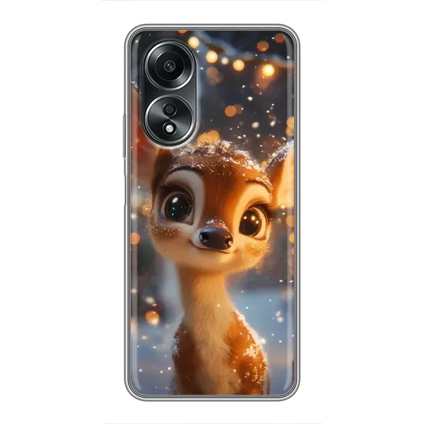 Чехол с принтом «Олененок среди гирлянд» для OPPO A58 (4G) Чехол с принтом «Олененок среди гирлянд» для OPPO A58 (4G)