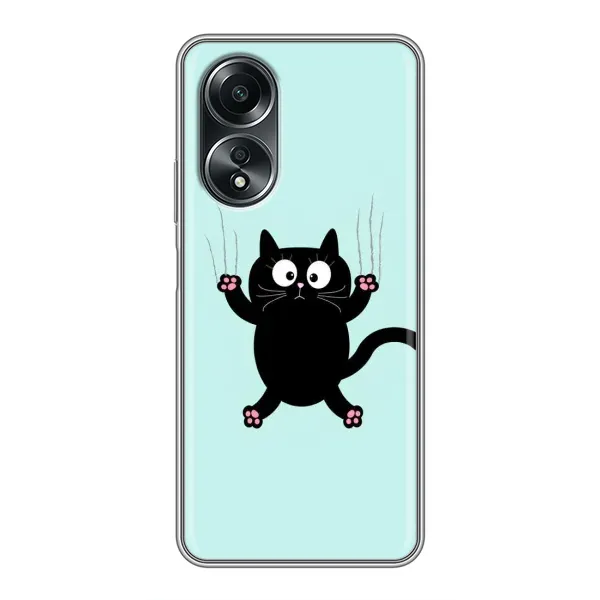 Чехол с принтом «Падающий кот» для OPPO A58 (4G)
