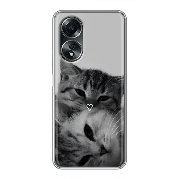 Чехол с принтом «Пара котов» для OPPO A58 (4G)