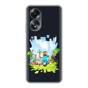 Чохол Майнкрафт на OPPO A58 (4G) (AlphaPrint) Minecraft (персонажі Minecraft)
