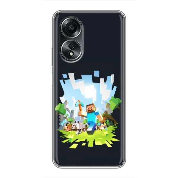 Чохол з принтом «персонажі Minecraft» для OPPO A58 (4G)
