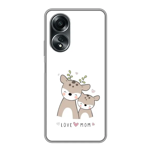 Чехол с принтом «Оленята мама и малыш» для OPPO A58 (4G)