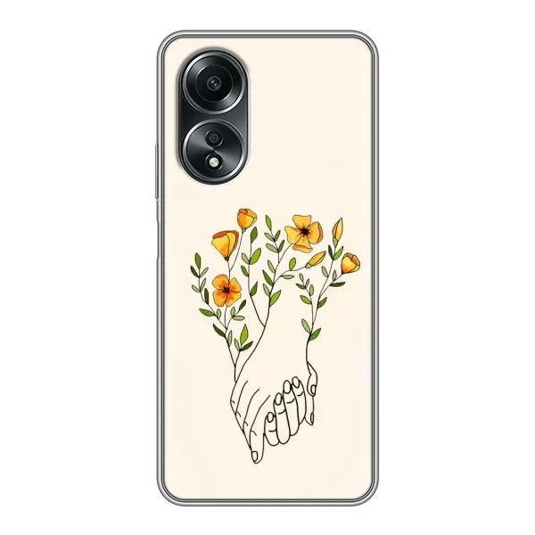 Чехол с принтом «Руки любви» для OPPO A58 (4G)