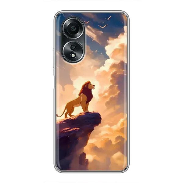Чехол с принтом «Симба на скале» для OPPO A58 (4G)