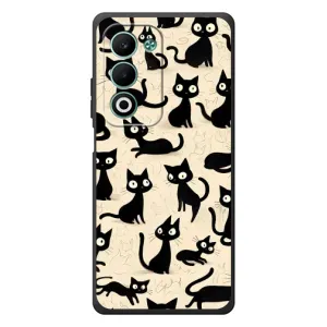 Чехол с рисунком кот на OPPO A5m (Черные коты)