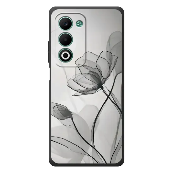 Чохол з принтом «Чорні квіти» для OPPO A5m