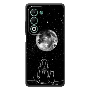 Чехол с рисунком кот на OPPO A5m (Девушка с котом)