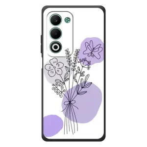 Силконовий чохол з принтом в квітах на OPPO A5m (Букет фіолетова абстракція)