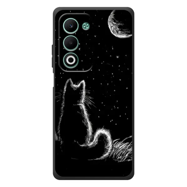 Чехол с принтом «Котик и луна» для OPPO A5m