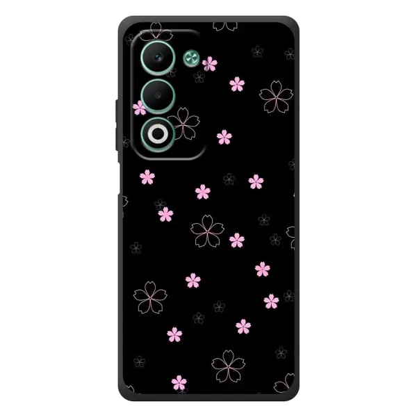Чохол з принтом «Рожеві квіти на чорному» для OPPO A5m Чохол з принтом «Рожеві квіти на чорному» для OPPO A5m