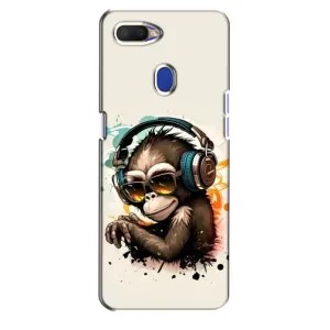 Чехол с Обезьянами Oppo A5s - (AlphaPrint) (Макака в наушниках)