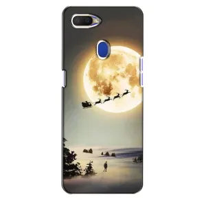 Новогодние, Праздничные Чехлы для Oppo A5s - 2024 год (Санта на луне)