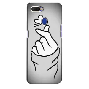 Чехол с принтом для Oppo A5s (AlphaPrint - Знак сердечка) (Значок Love)