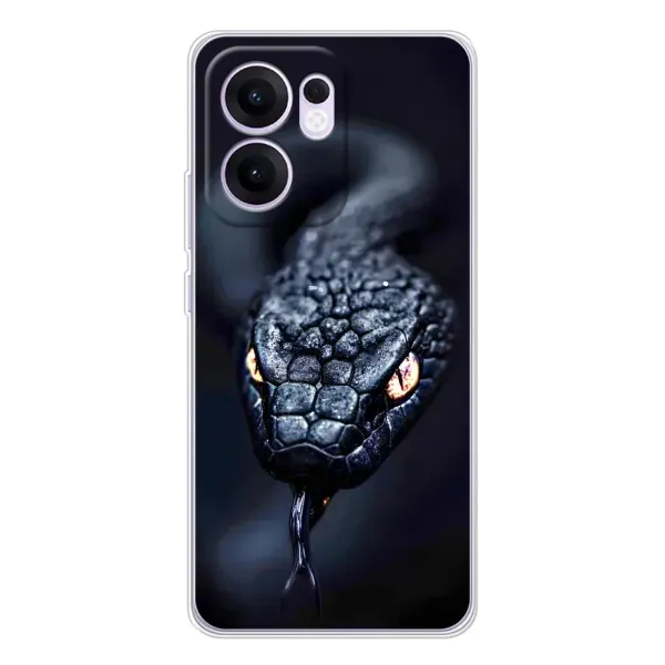 Чехол с принтом «Черная змея» для OPPO A5x 5G