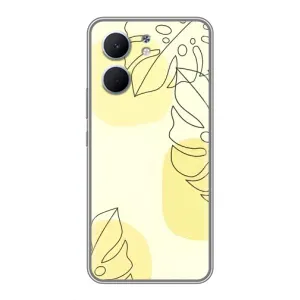 Силиконовый чехол с принтом в цветах на OPPO A5x (Желтая монстера арт)